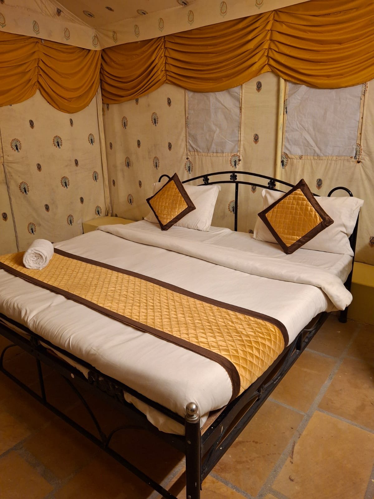 Swiss Tent Interior with Traditional Decor